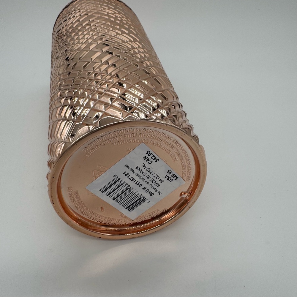 Starbucks 2023 Winter Holiday Jeweled 24oz Tumbler Cold Cup - Rose Gold - Picture 7 of 9